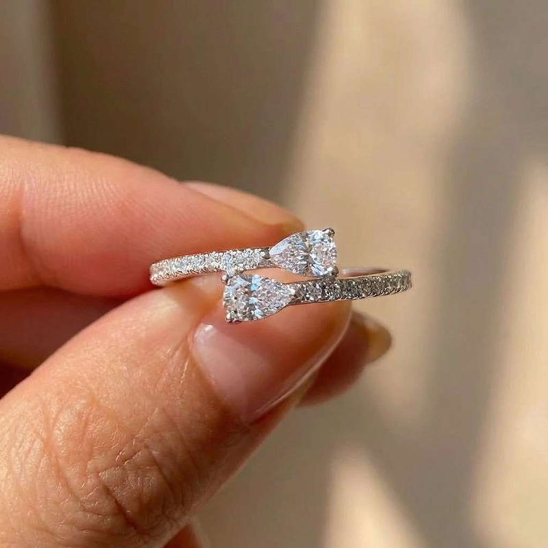 Wedding Z - Cincin Jari Zirkonia Cerah Perak Murni