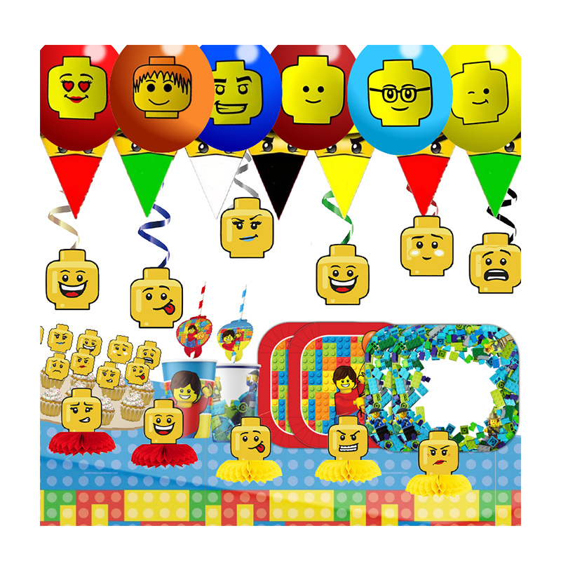 Confetti Balloon Set - Blok bangunan spanduk selamat ulang tahun