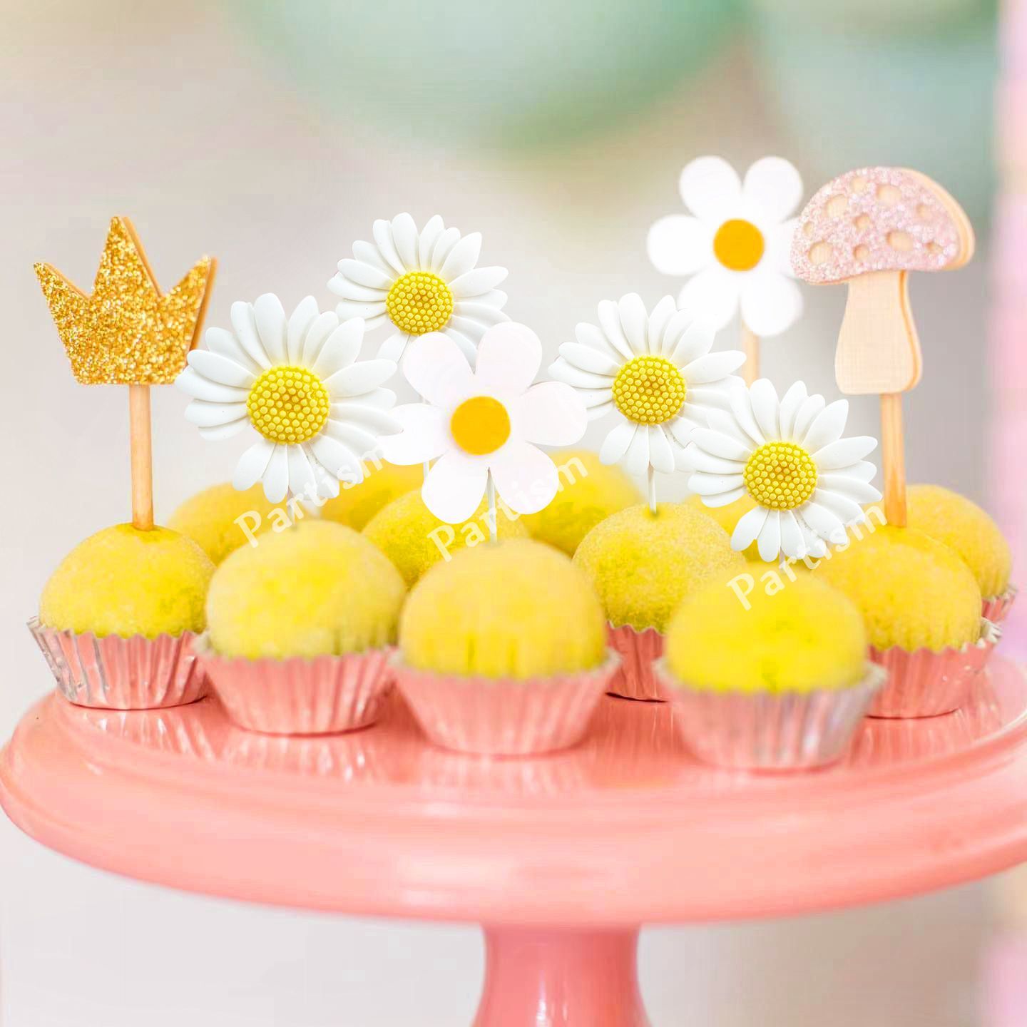 Confetti Balloon Set - 1Set Ujung Kue Daisy Resin Balon