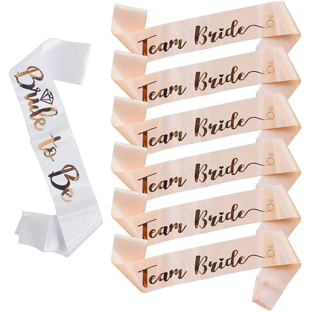 Bride Tribe Sash - 1Set Sash Satin Warna Rose Gold