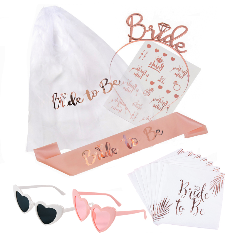 Bride Tribe Sash - Pesta lajang, selempang Tiara kerudung bentuk
