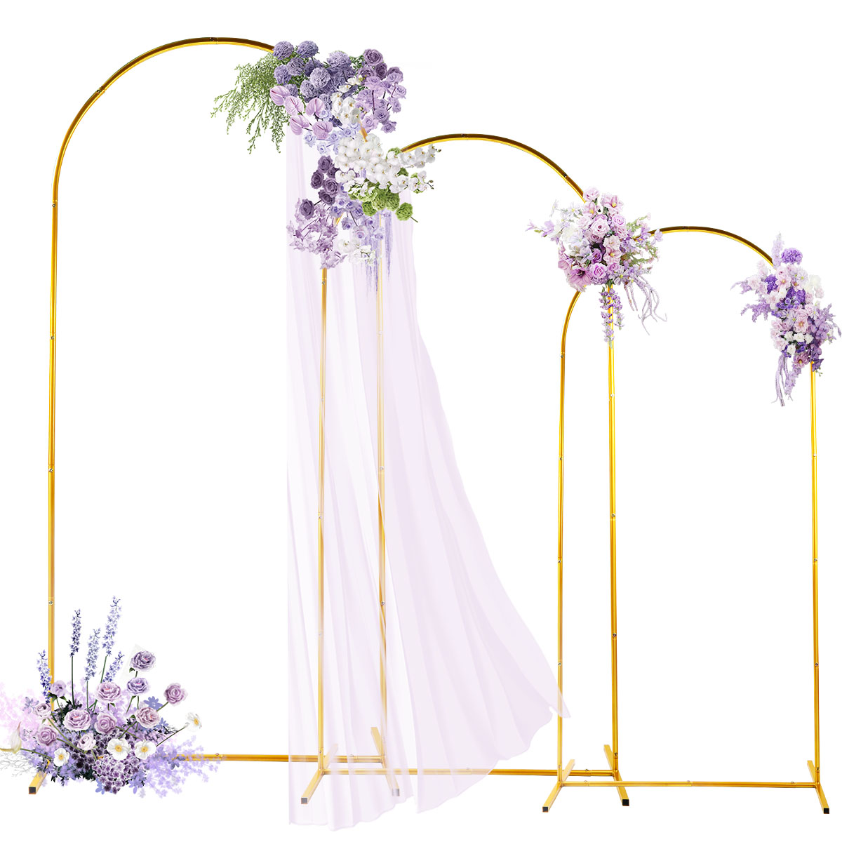 Wedding Support - 3 Paket Kit Lengkungan Logam Emas,