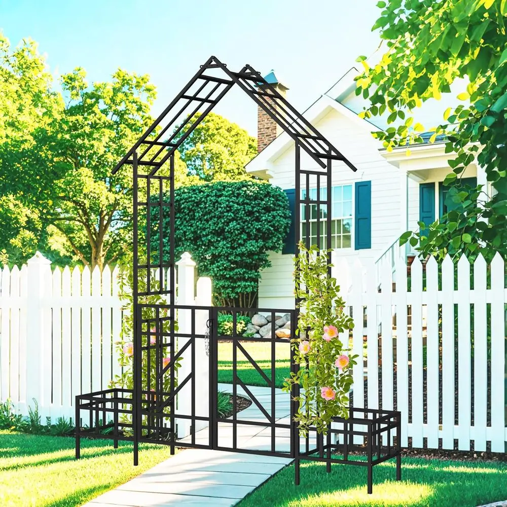 Lengkungan Taman Logam Hitam T - Wedding Support ulasan dan harga
