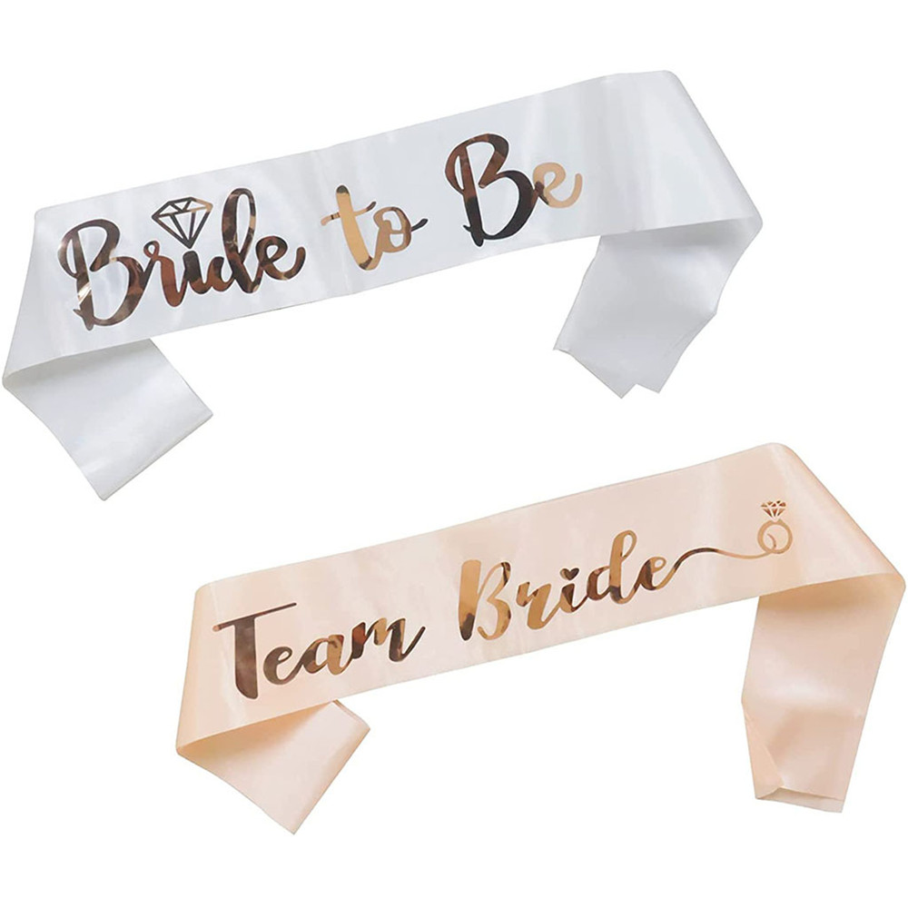 1Set Sash Satin Warna Rose Gol - Bride Tribe Sash ulasan dan harga
